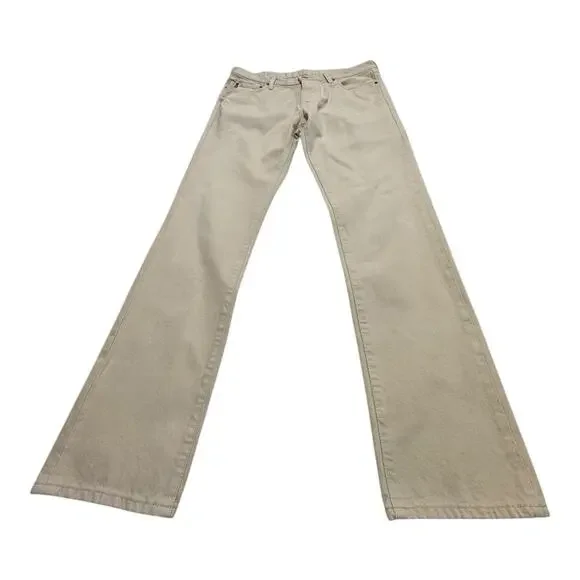 Abercrombie & Fitch Men 34x32 Tan Button Fly Slim Straight Leg Jeans Casual - Picture 2 of 10